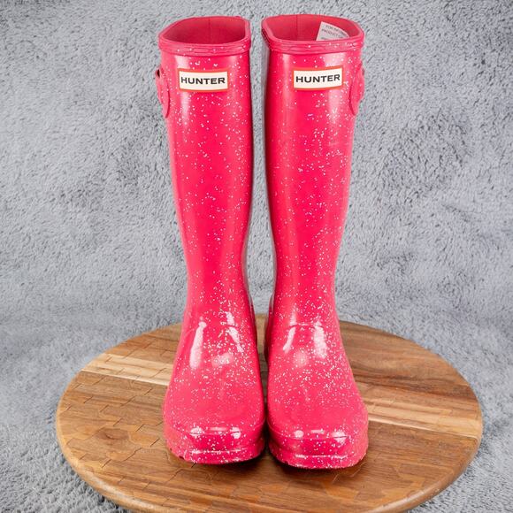 Hunter Original JFT6075RGT Big Kids Thrift Giant Glitter Rain Boots 4B/5G NIB - Picture 2 of 6